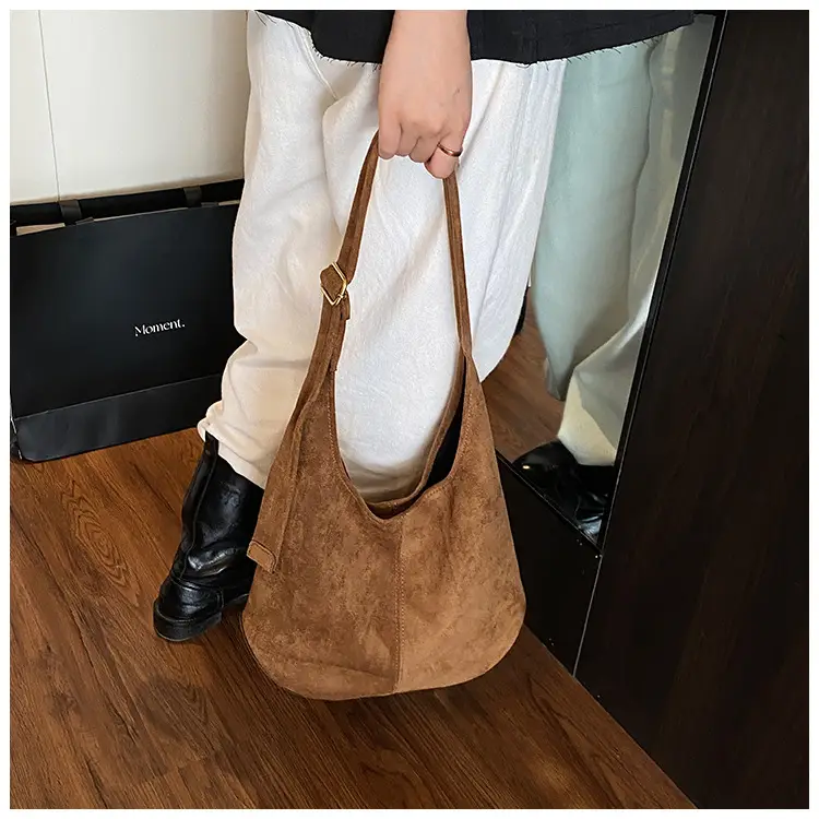 Suede Shoulder Bag Large Capacity Brown Women's 2025 — feature 26