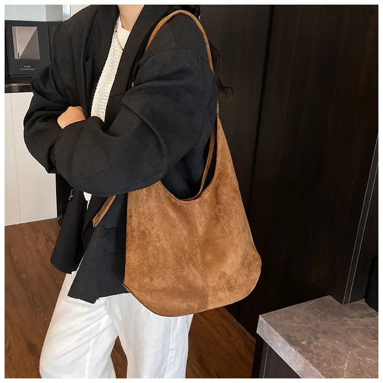 Suede Shoulder Bag Large Capacity Brown Women's 2025 — feature 27