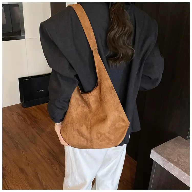 Suede Shoulder Bag Large Capacity Brown Women's 2025 — feature 28