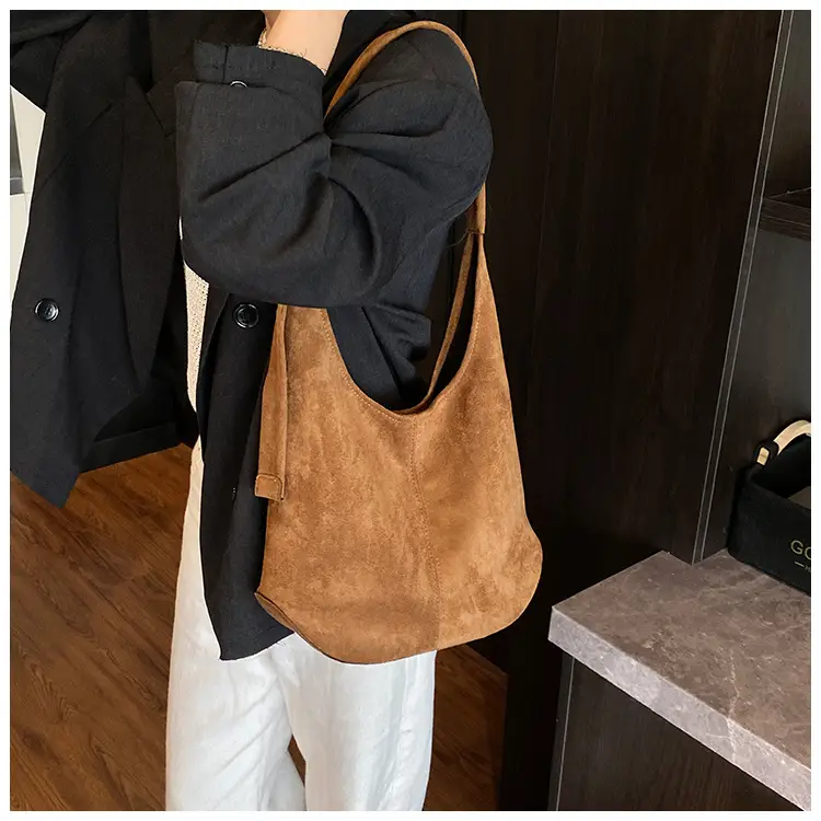 Suede Shoulder Bag Large Capacity Brown Women's 2025 — feature 29