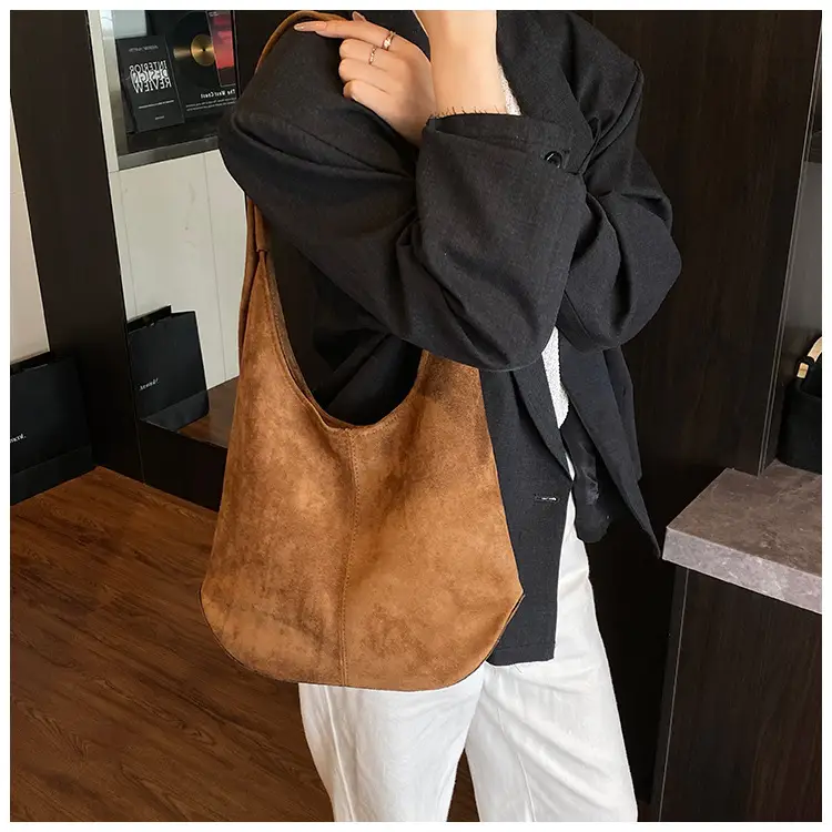 Suede Shoulder Bag Large Capacity Brown Women's 2025 — feature 31