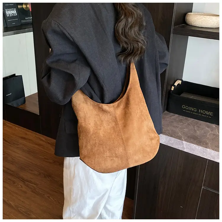 Suede Shoulder Bag Large Capacity Brown Women's 2025 — feature 33