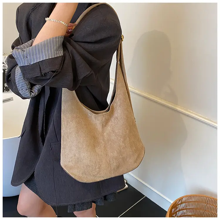 Suede Shoulder Bag Large Capacity Brown Women's 2025 — feature 42