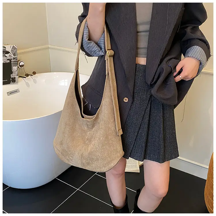 Suede Shoulder Bag Large Capacity Brown Women's 2025 — feature 44