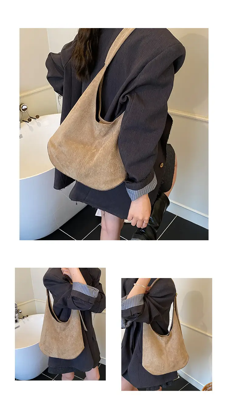 Suede Shoulder Bag Large Capacity Brown Women's 2025 — feature 6