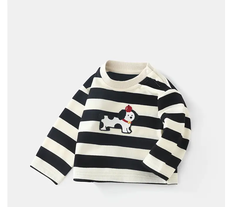 Duuduu Striped Long Sleeve Baby Girl Top — feature 9