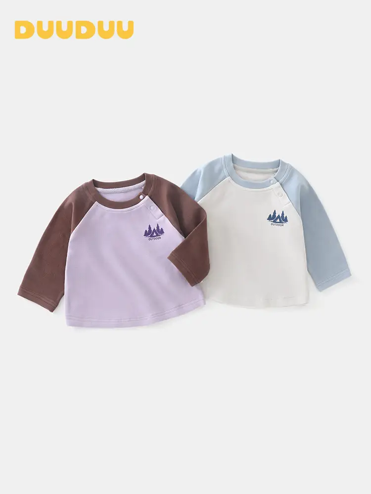 Baby Girl Spring Autumn Soft Cotton T-Shirt Purple - Image 4