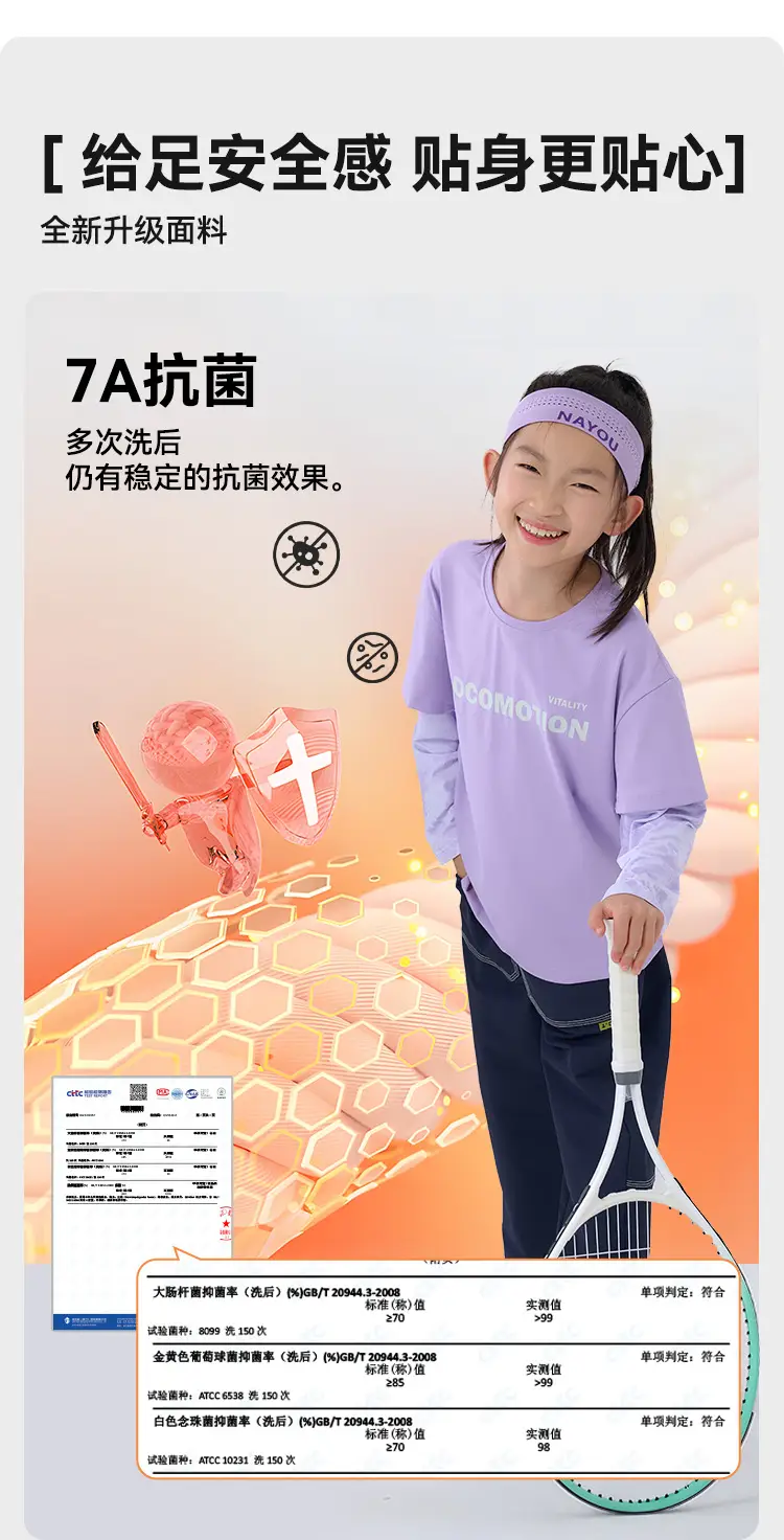 Cotton Hall Kids T-Shirts 7A Antibacterial Long Sleeve — feature 3
