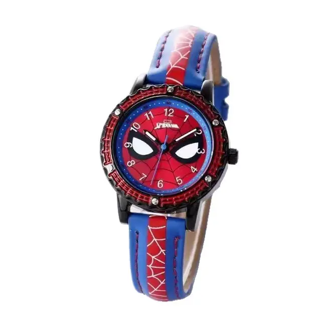 Cartoon Boy Spider-Man Watch Student Party New Creative High-End Marvel Kidsren's Digital Quartz Watch