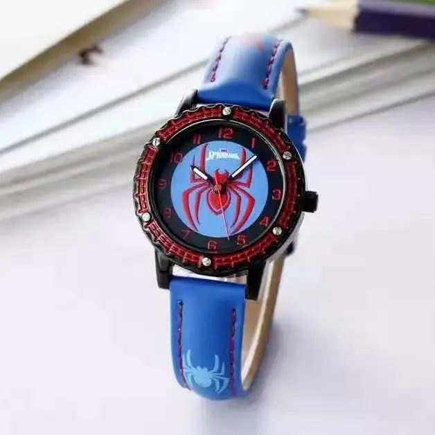 Cartoon Boy Spider-Man Watch Student Party New Creative High-End Marvel Kidsren's Digital Quartz Watch