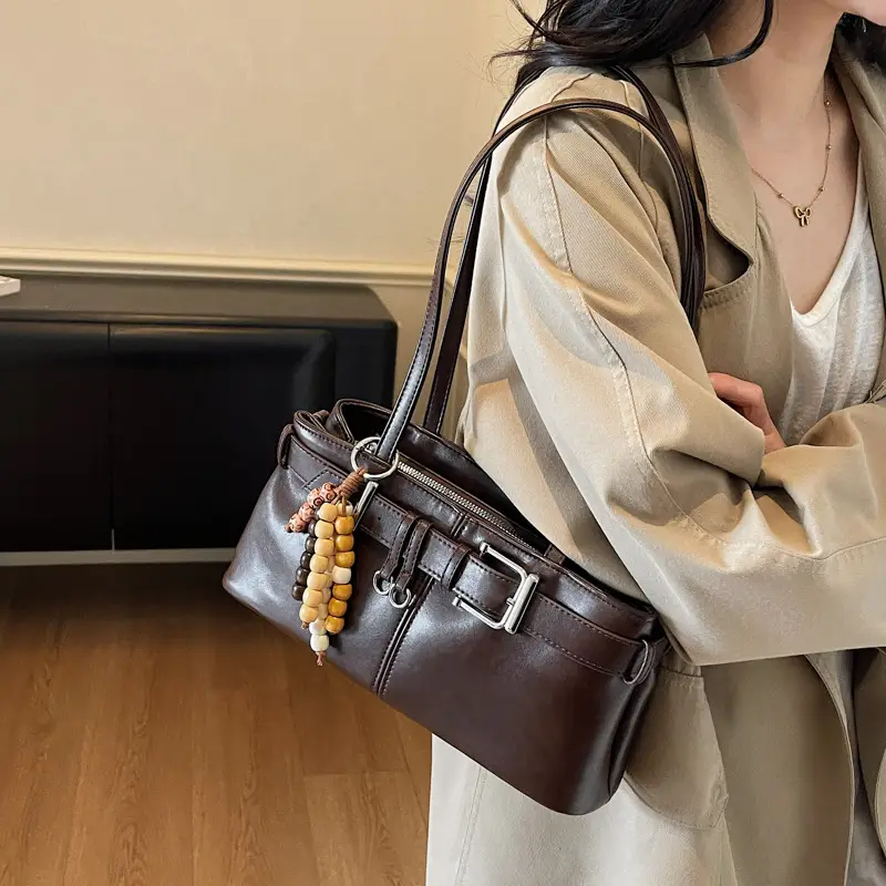 Retro Belt Buckle Handbag for Women 2025