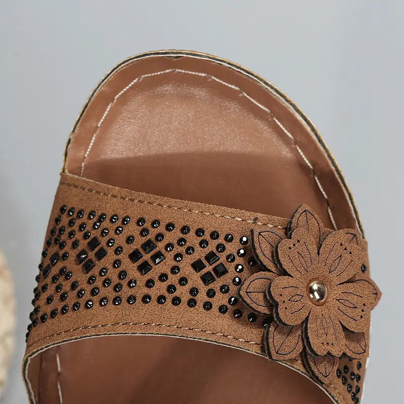 Cross-Border Foreign Trade Large Size Summer New Women's Shoes Wedge Sandals Hollow Flower Women's Shoes High Heel Sandals — feature 27