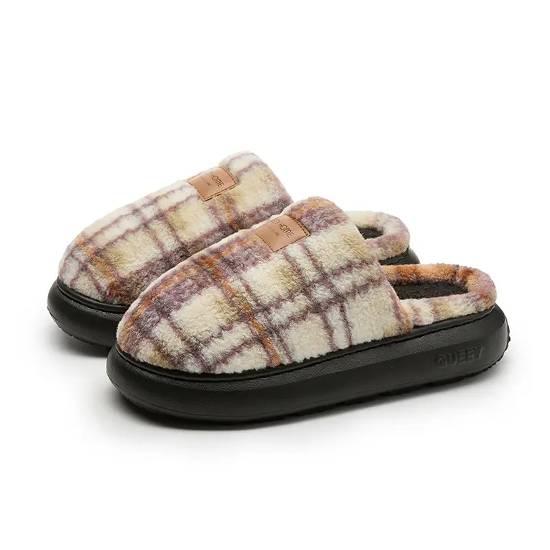 Cotton Slippers for Men and Women Winter 2025 New Indoor Home Thick-Soled Warm Casual Non-Slip Household Wool Slippers - Image 7