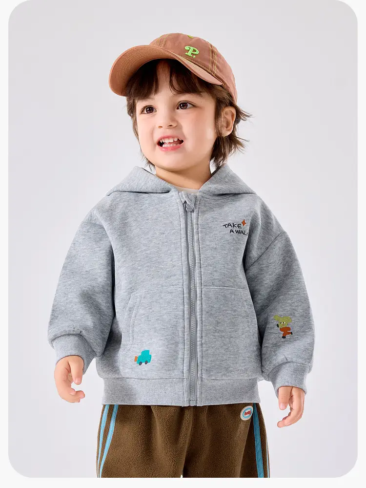 Duduia Kids Hoodie Sweatshirt Set Grey Brown — feature 13