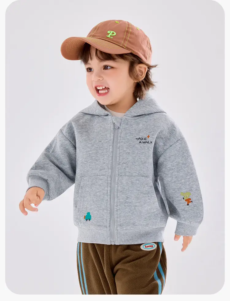 Duduia Kids Hoodie Sweatshirt Set Grey Brown — feature 17