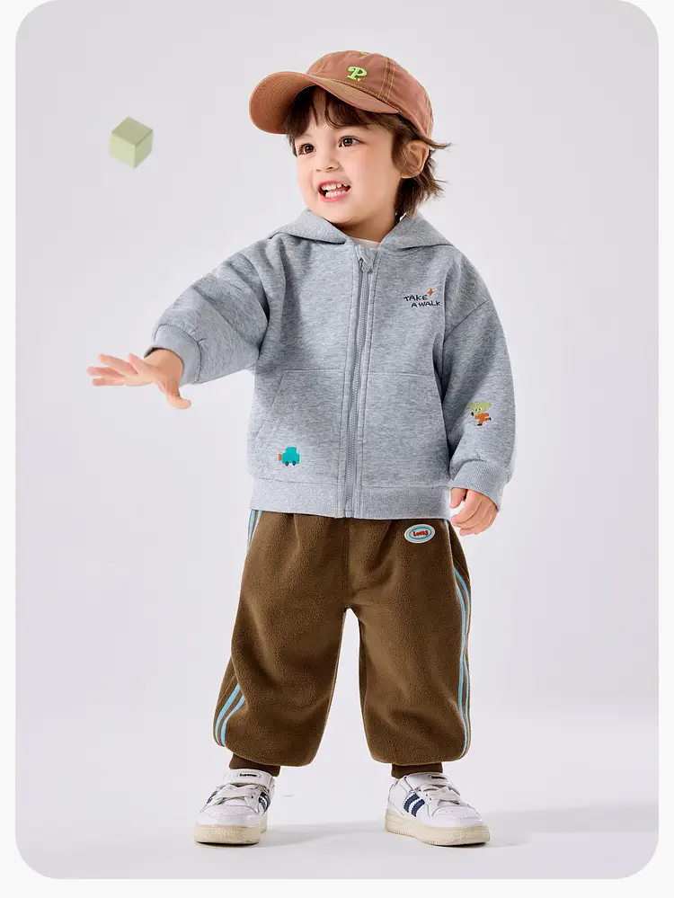 Duduia Kids Hoodie Sweatshirt Set Grey Brown — feature 18