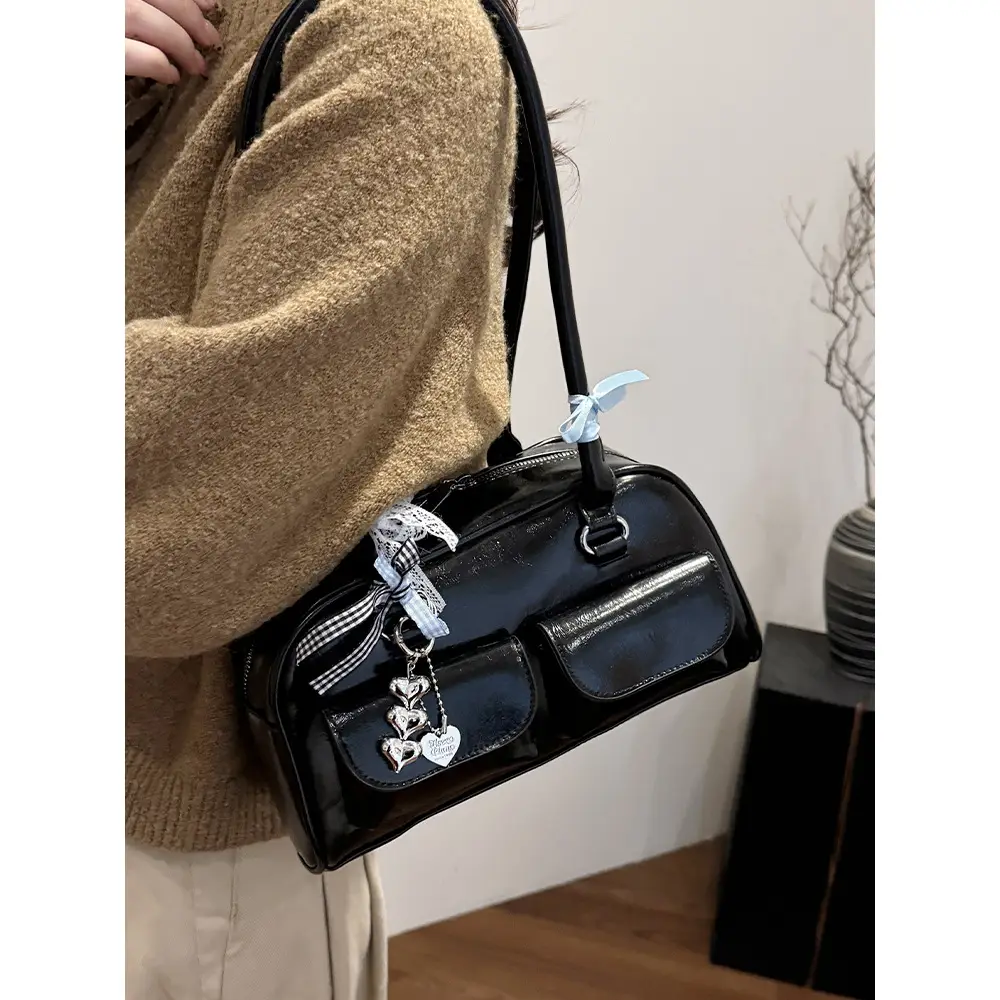 Maillard Red Leather Shoulder Bag for Women 2026 - Image 7