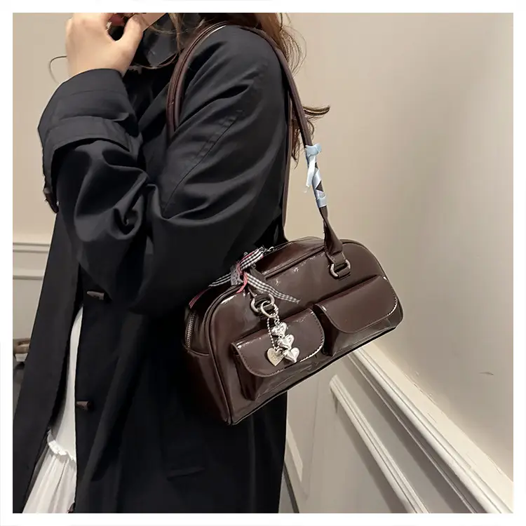 Maillard Red Leather Shoulder Bag for Women 2026 — feature 18