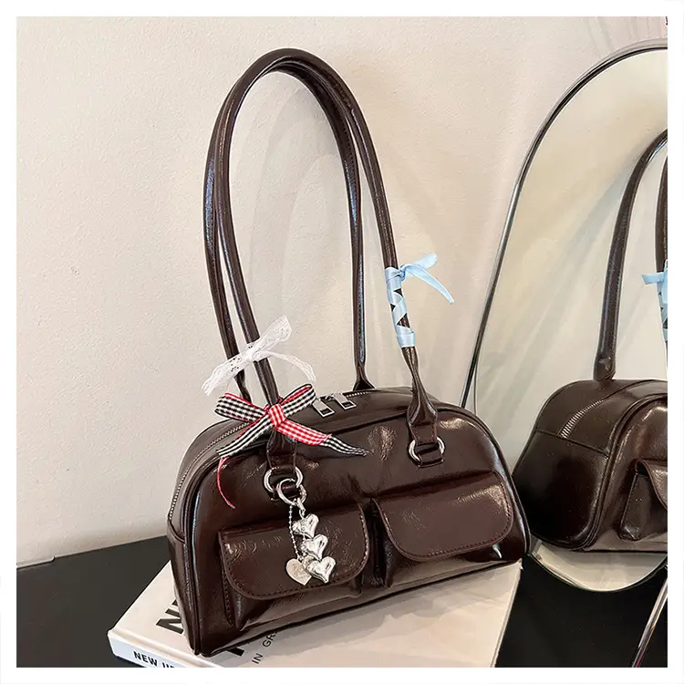 Maillard Red Leather Shoulder Bag for Women 2026 — feature 20