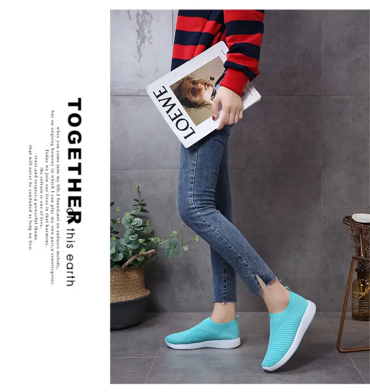 New Style Fly-Knit Shallow Low-Top Lightweight Breathable Slip-On Round-Toe Foreign Trade Large-Size Casual Flat Sneakers — feature 11