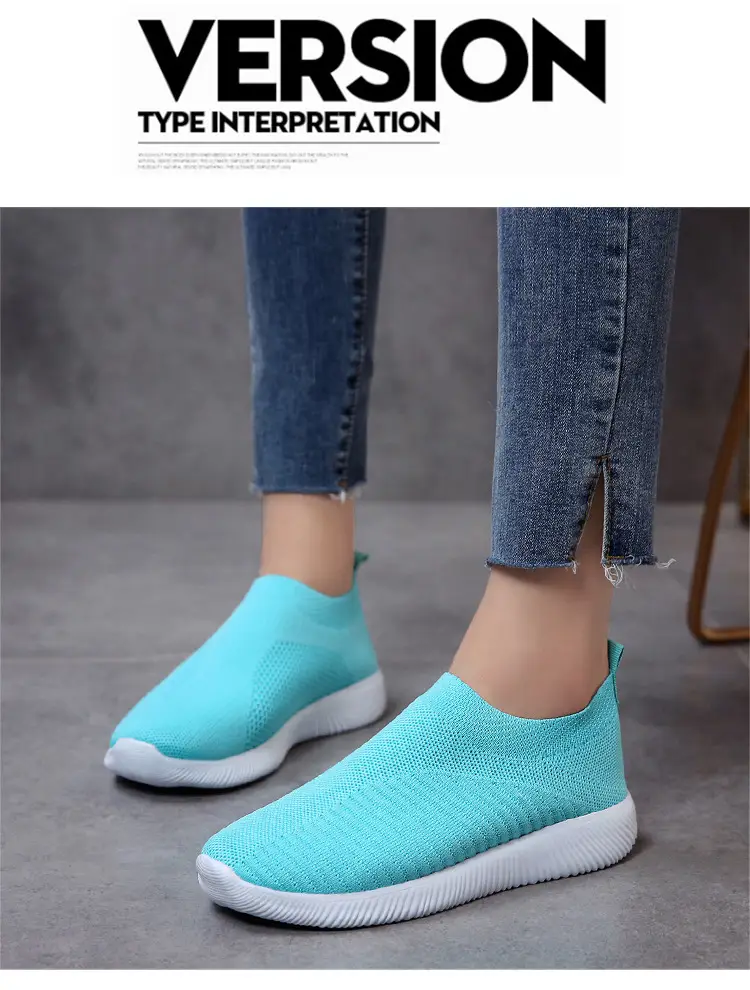 New Style Fly-Knit Shallow Low-Top Lightweight Breathable Slip-On Round-Toe Foreign Trade Large-Size Casual Flat Sneakers — feature 13