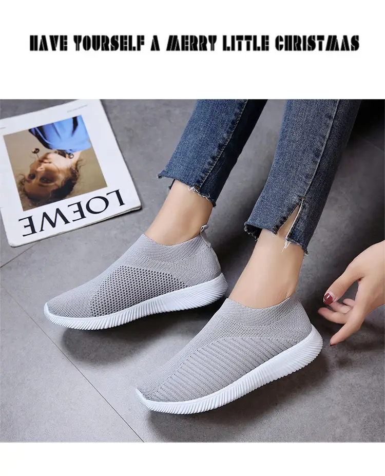 New Style Fly-Knit Shallow Low-Top Lightweight Breathable Slip-On Round-Toe Foreign Trade Large-Size Casual Flat Sneakers — feature 15