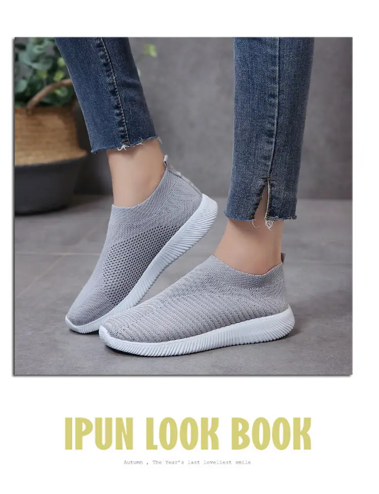 New Style Fly-Knit Shallow Low-Top Lightweight Breathable Slip-On Round-Toe Foreign Trade Large-Size Casual Flat Sneakers — feature 17