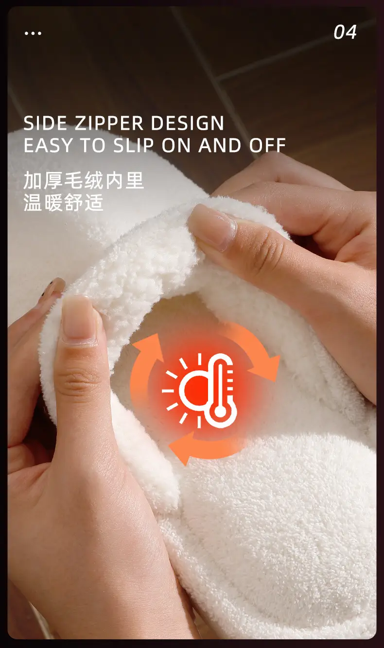 2026 New Cotton Slippers for Men, Winter Indoor Home Plush Warm Thick-Soled Antibacterial Anti-Odor Silent Cotton Slippers for Women — feature 6