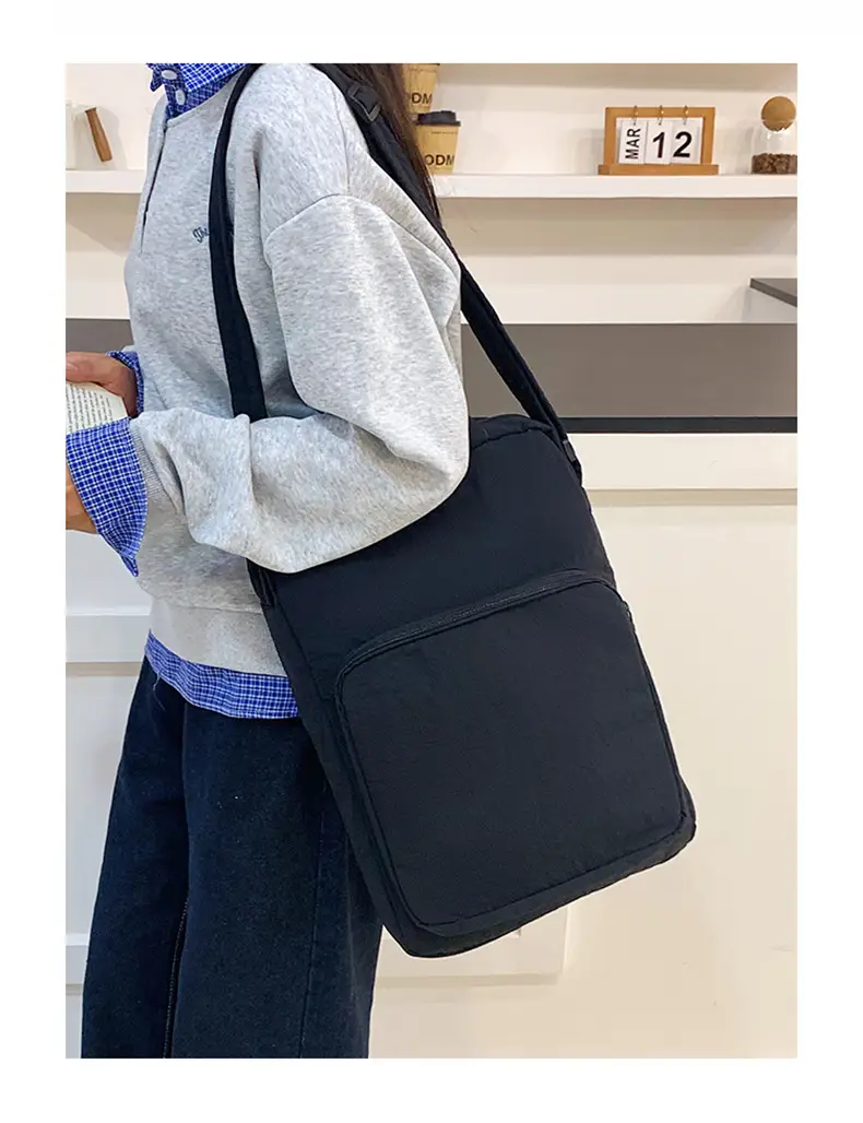 Pink Oxford Cloth Shoulder Bag for Women — feature 12