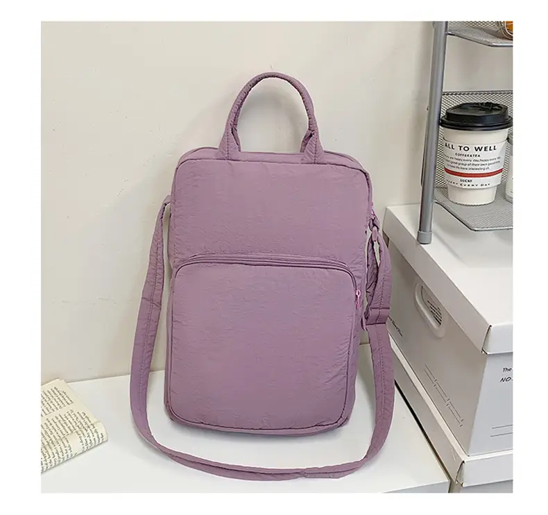 Pink Oxford Cloth Shoulder Bag for Women — feature 19