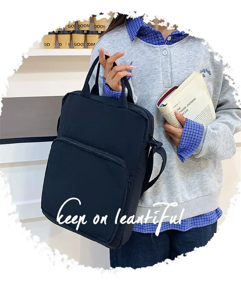 Pink Oxford Cloth Shoulder Bag for Women — feature 2
