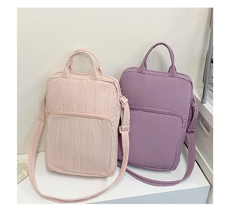 Pink Oxford Cloth Shoulder Bag for Women — feature 23