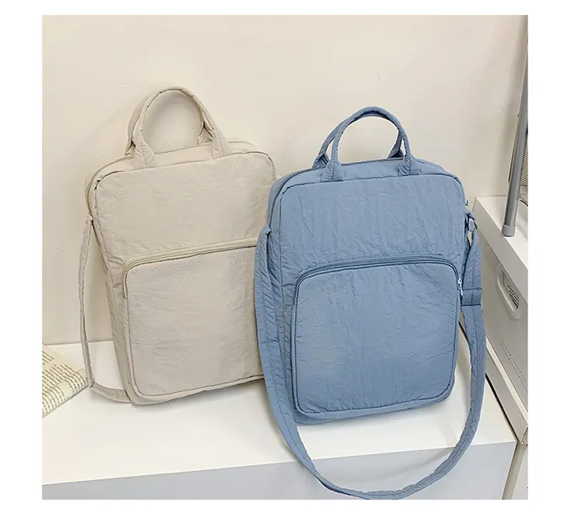 Pink Oxford Cloth Shoulder Bag for Women — feature 24