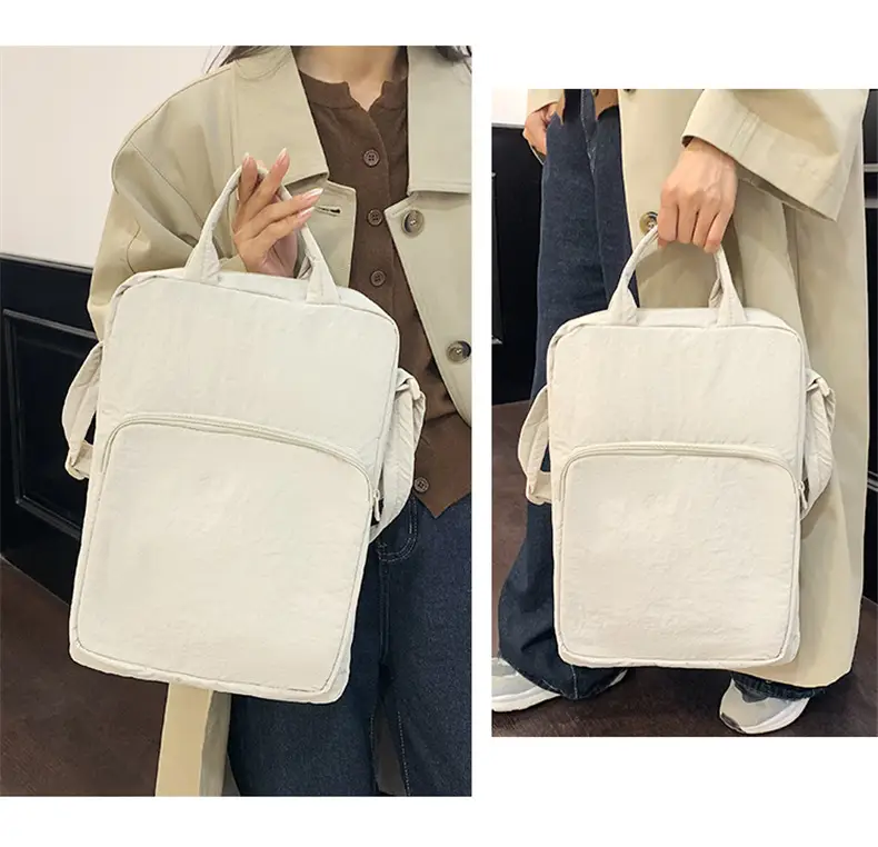 Pink Oxford Cloth Shoulder Bag for Women — feature 7