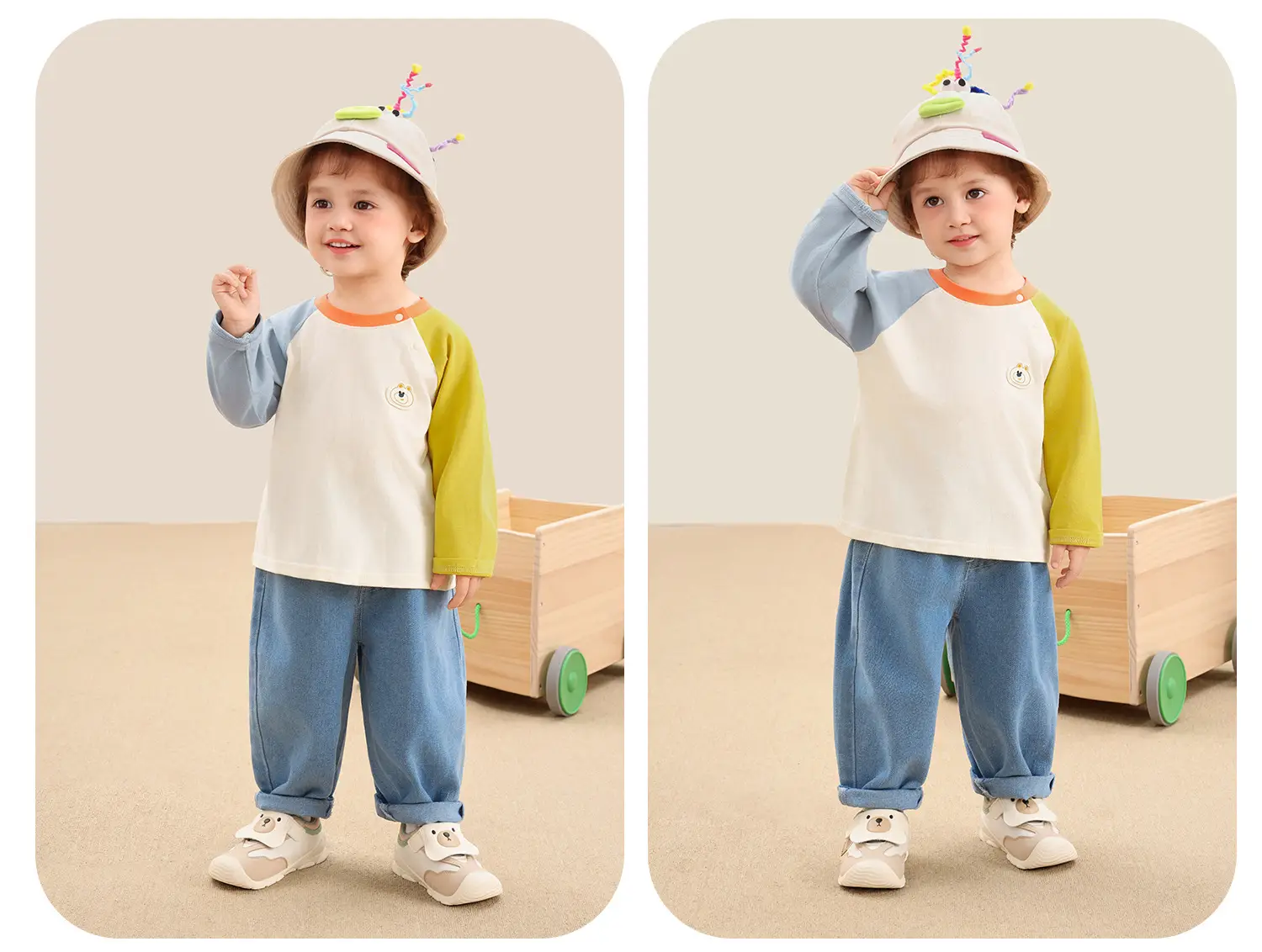 Kaka Panda Boys' Base Layer Shirt Spring Cotton Long Sleeve T-Shirt — feature 8