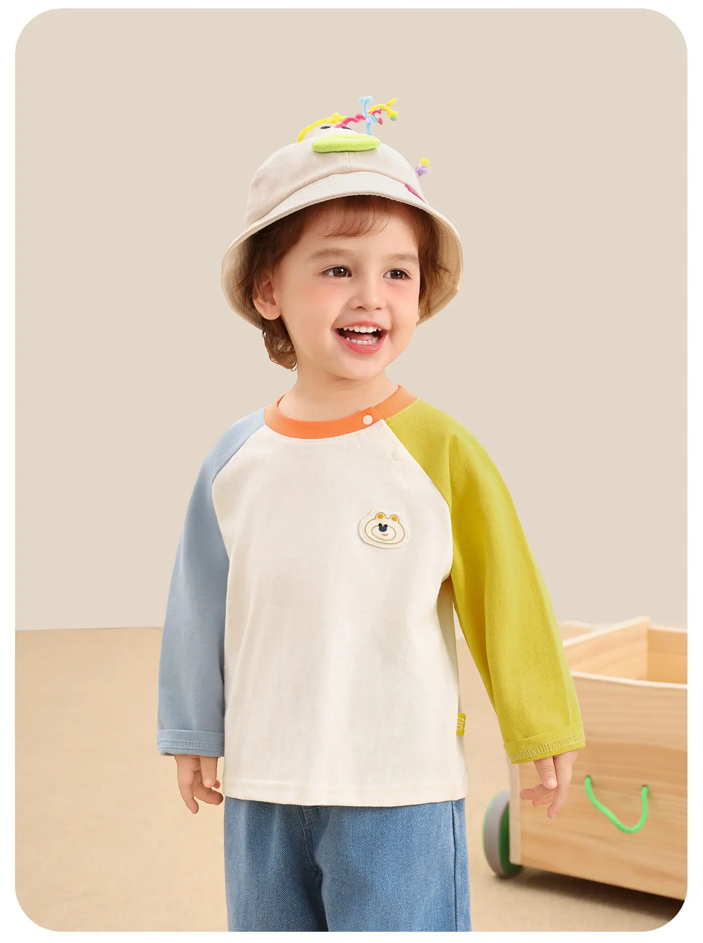 Kaka Panda Boys' Base Layer Shirt Spring Cotton Long Sleeve T-Shirt — feature 9