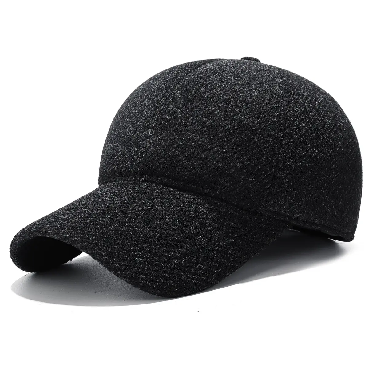 Black Velvet Peaked Cap for Men Winter Cold Proof - Image 2