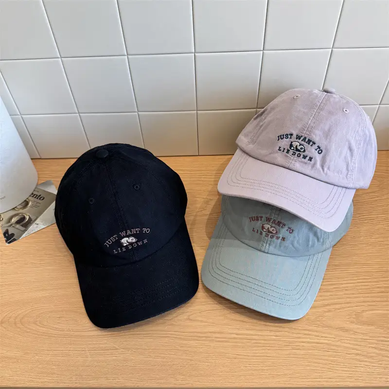 Women Korean Bear Embroidered Baseball Cap - Image 7