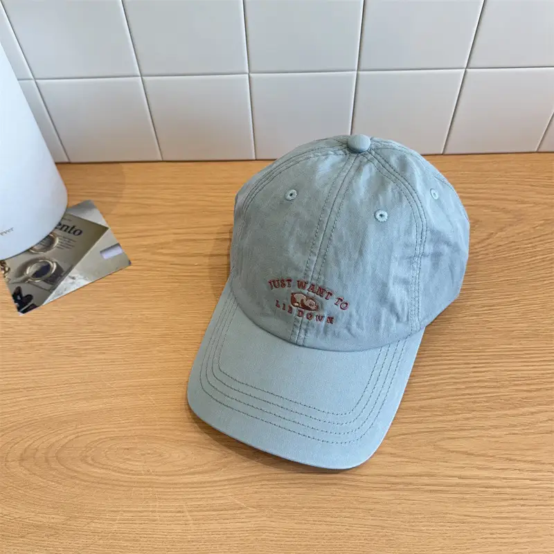 Women Korean Bear Embroidered Baseball Cap - Image 3
