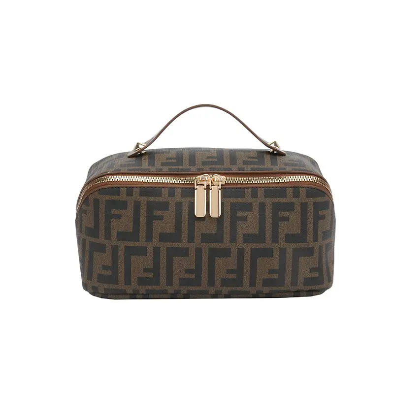 Fendi Logo Travel Storage Bag with Zipper Closure