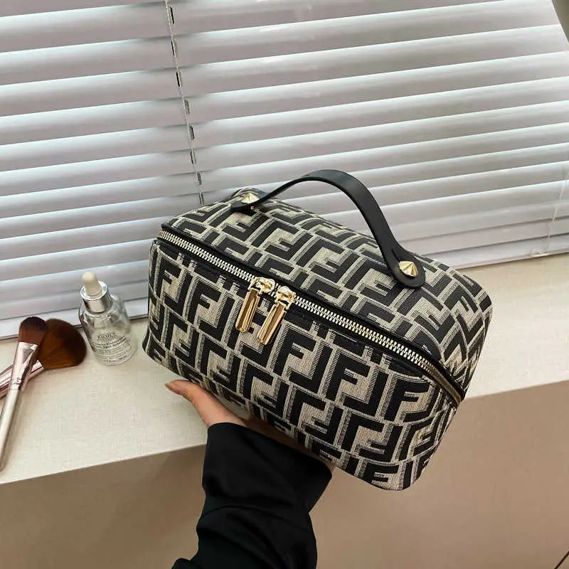 Fendi Logo Travel Storage Bag with Zipper Closure