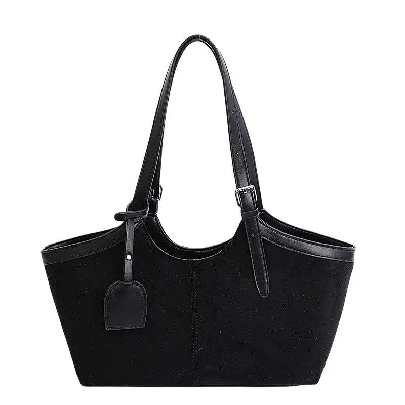 Women Suede Tote Bag Brown 2025 Autumn - Image 5