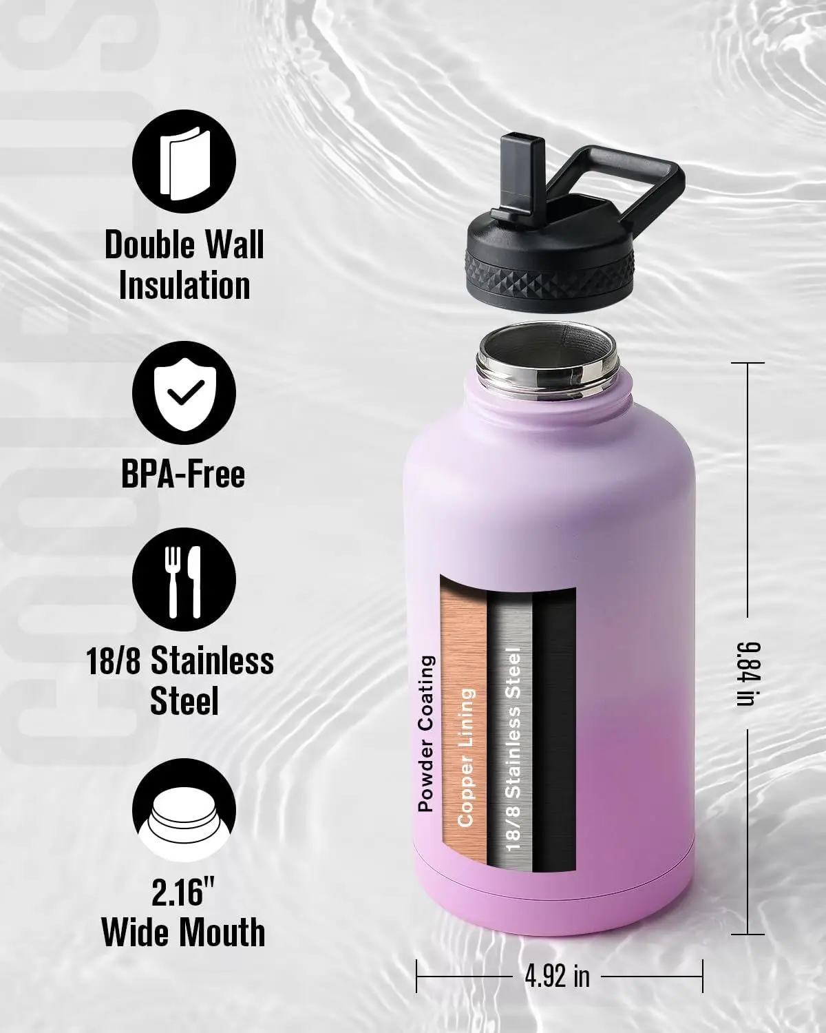 Large Capacity Stainless Steel Thermos Cup for Cycling & Outdoor Use — feature 2