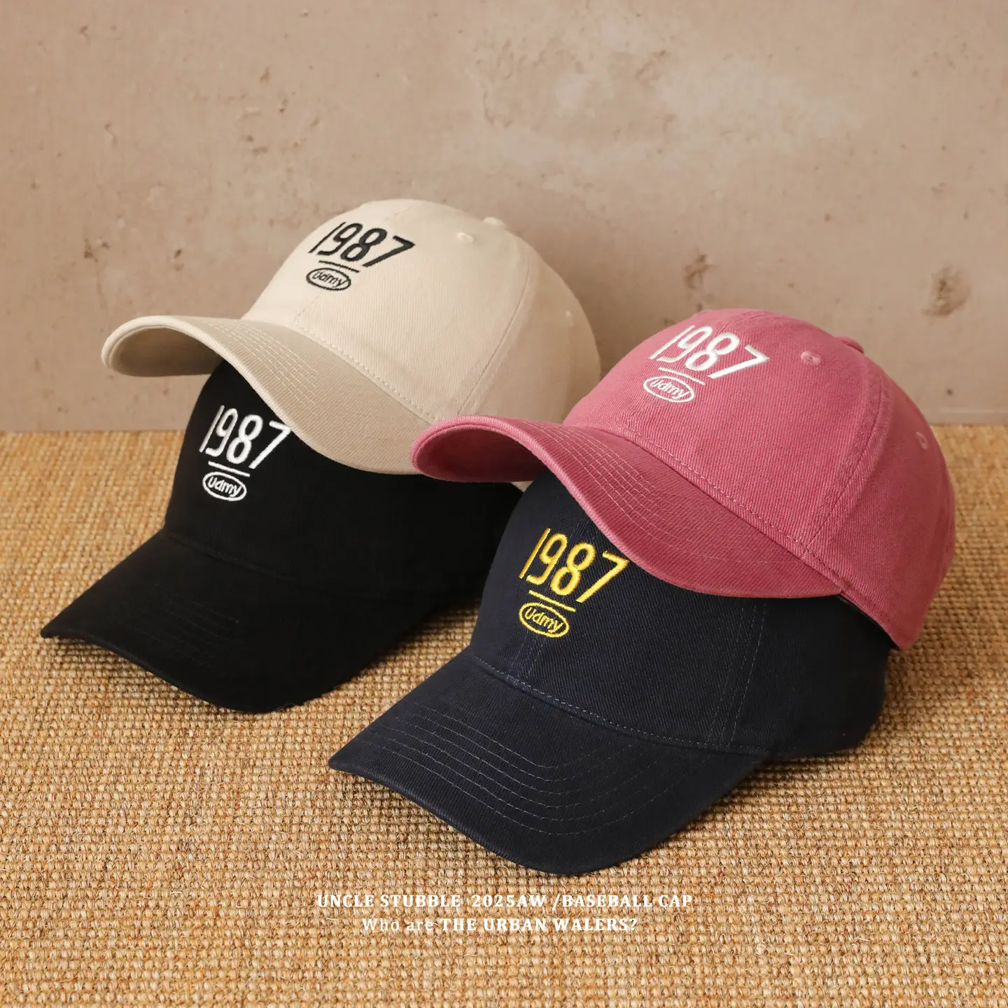 1987 Embroidered Baseball Cap Olive Green — feature 1