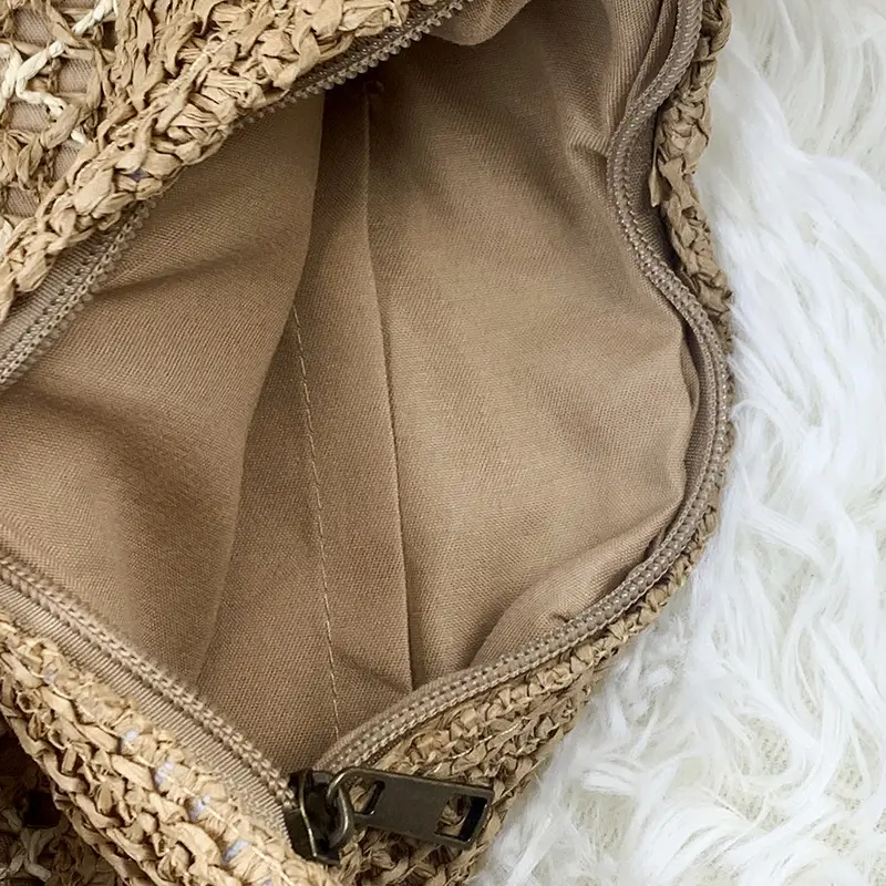New Satchel Straw Bag One Shoulder Adjustable Strap Beach Bag — feature 14