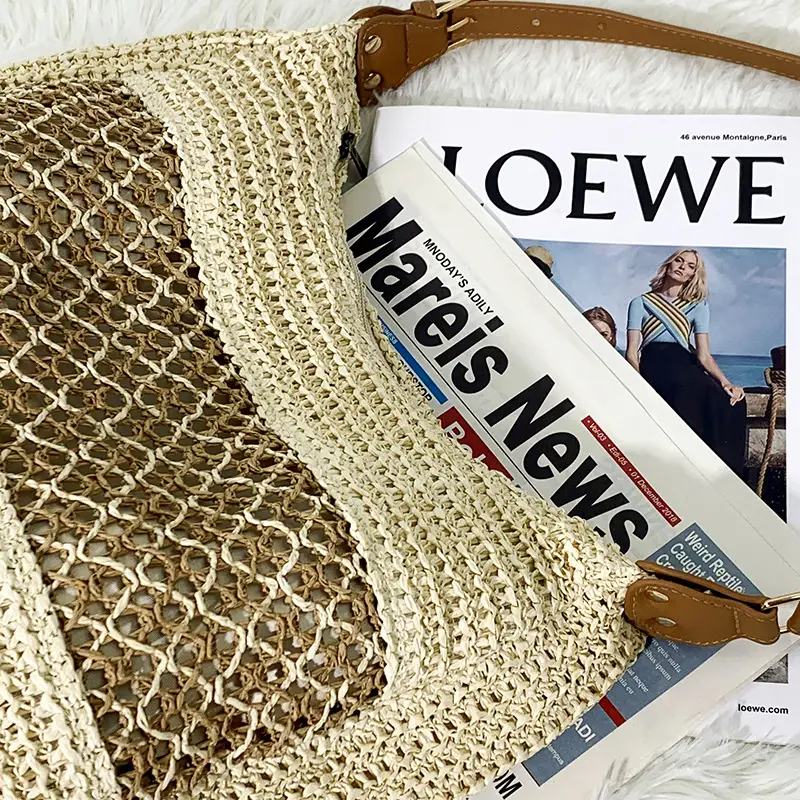 New Satchel Straw Bag One Shoulder Adjustable Strap Beach Bag — feature 16