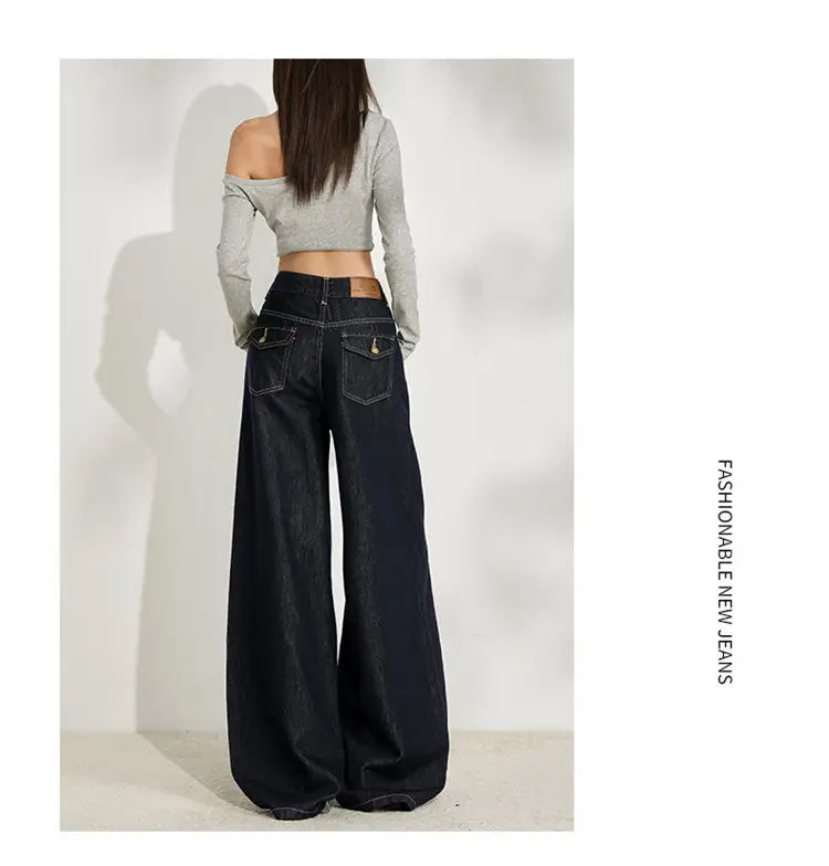 Dark Blue Wide Leg Jeans for Women Plus Size — feature 18