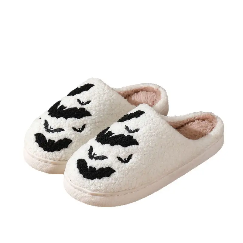 Cross-Border New Halloween Bat Cartoon Warm Winter Slippers Wholesale Men and Women Couple Home Indoor Cotton Slippers