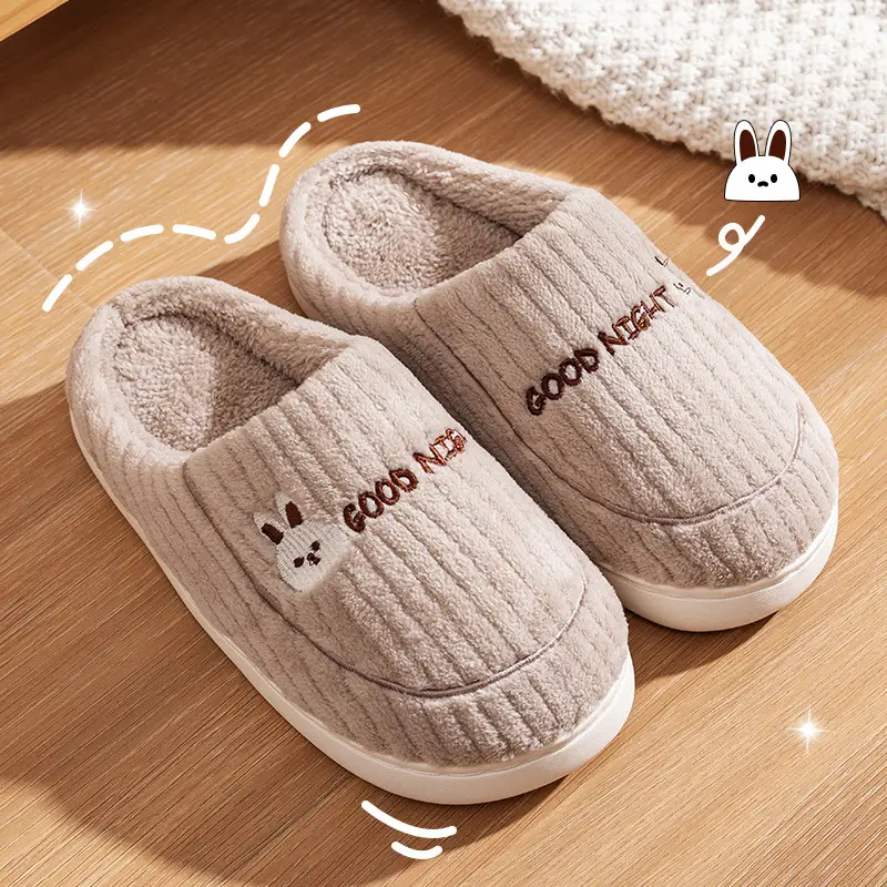 New Cotton Slippers for Men in Autumn and Winter, Warm Home Indoor Household Thick-Soled Warm Home Non-Slip Woolen Cotton Shoes for Women - Image 8