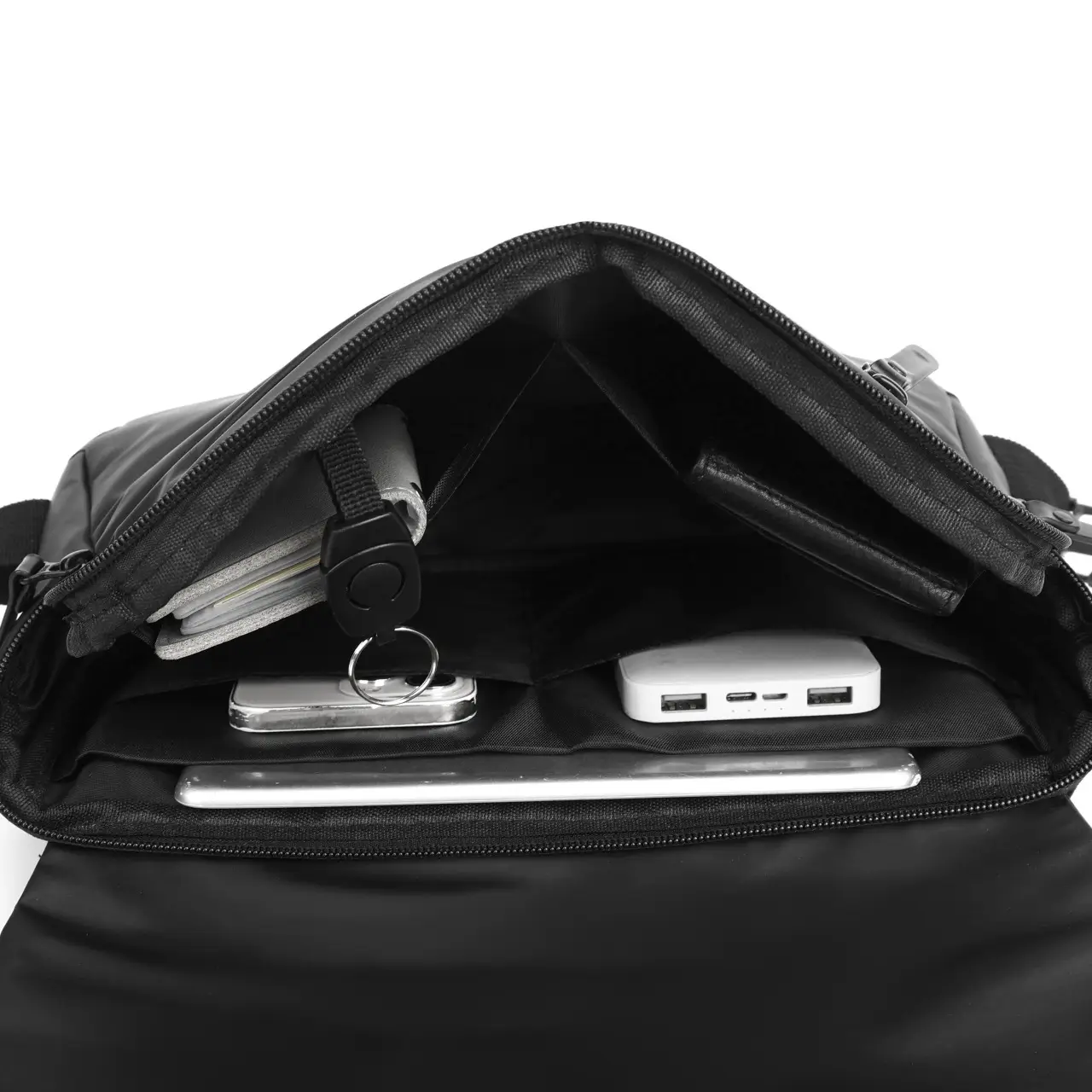 Men's Black Crossbody Shoulder Bag Large Capacity Commuter Casual Messenger